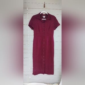 Robbie Bee Red Asymmetrical Sheath Dress with Collar